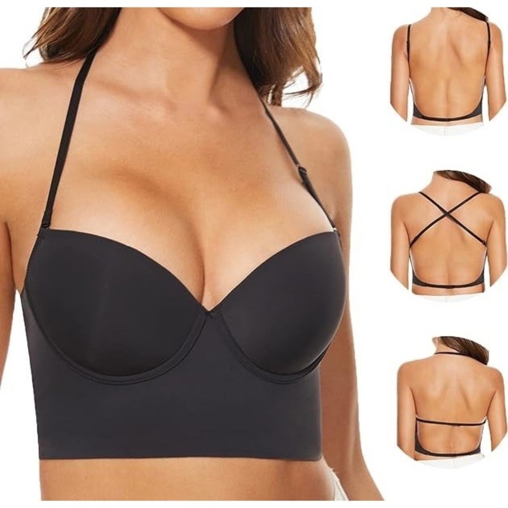 NWT Women's Lunner's Secret Invisible Backless Bra Convertible Black - 3XL